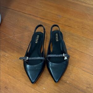 Guess Black Pointed Slingback flats